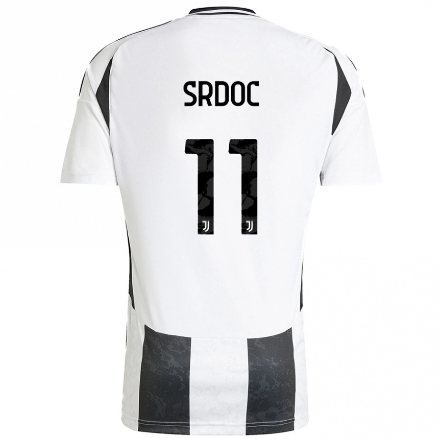 Enfant Football Maillot Ivano Srdoc #11 Blanc Noir Tenues Domicile 2024/25