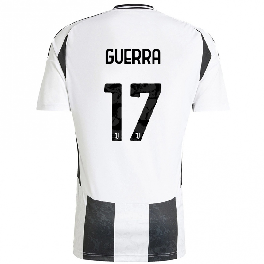 Enfant Football Maillot Simone Guerra #17 Blanc Noir Tenues Domicile 2024/25