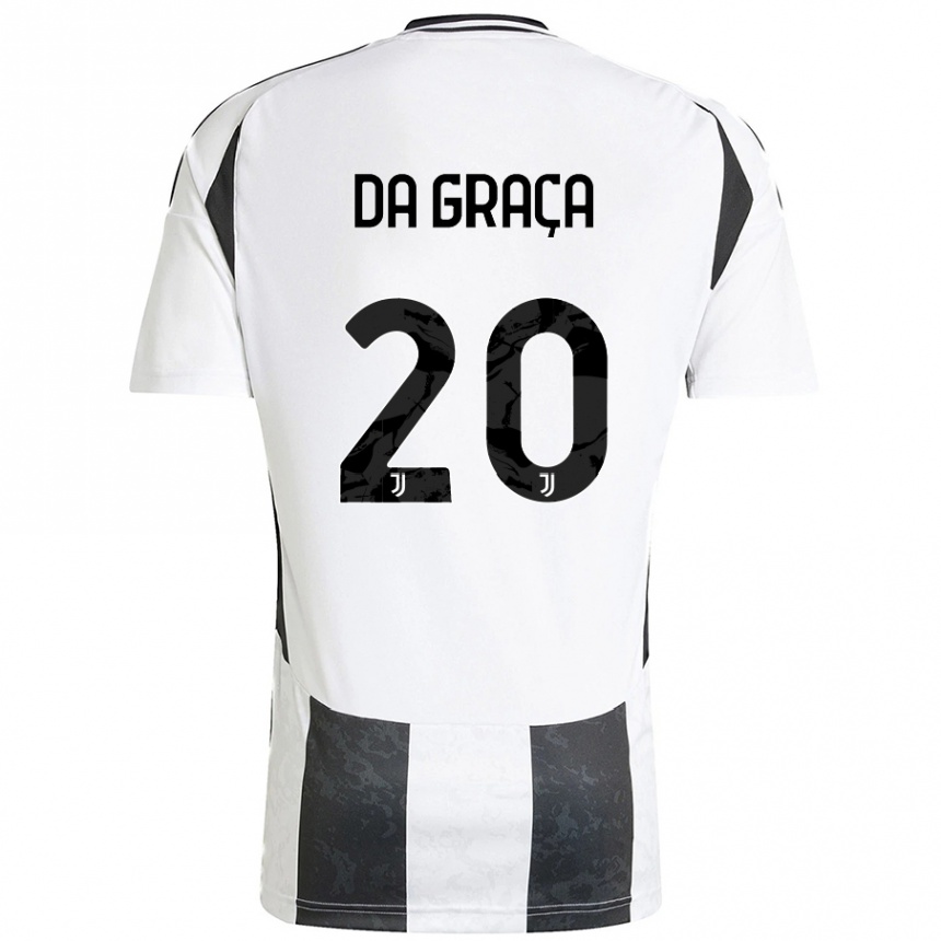 Enfant Football Maillot Cosimo Da Graça #20 Blanc Noir Tenues Domicile 2024/25