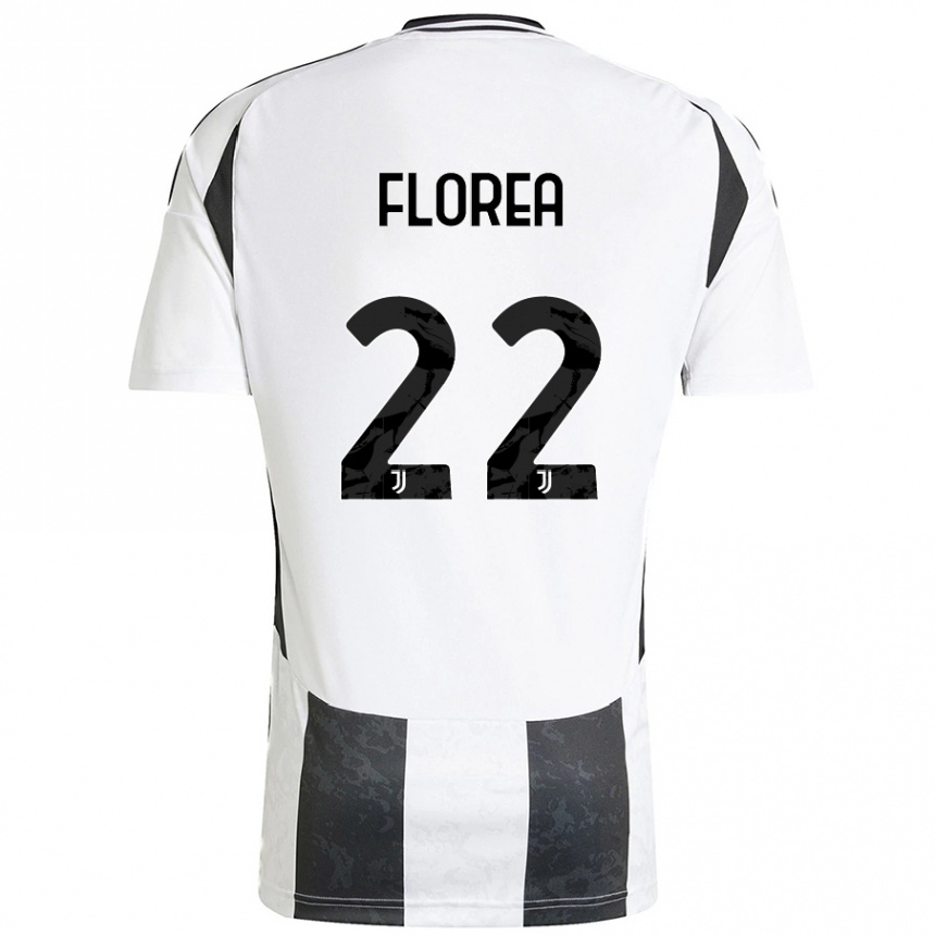 Enfant Football Maillot Andrei Florea #22 Blanc Noir Tenues Domicile 2024/25