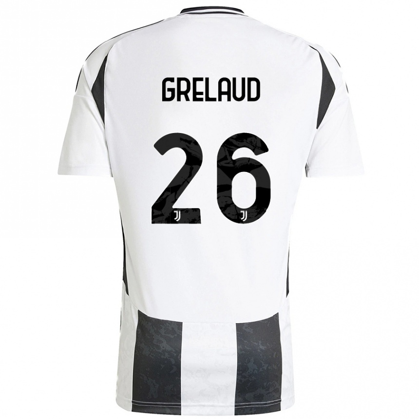 Enfant Football Maillot Josue Grelaud #26 Blanc Noir Tenues Domicile 2024/25