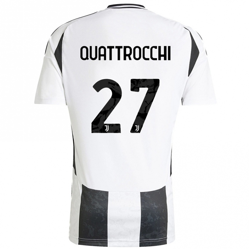 Enfant Football Maillot Juan Ignacio Quattrocchi #27 Blanc Noir Tenues Domicile 2024/25