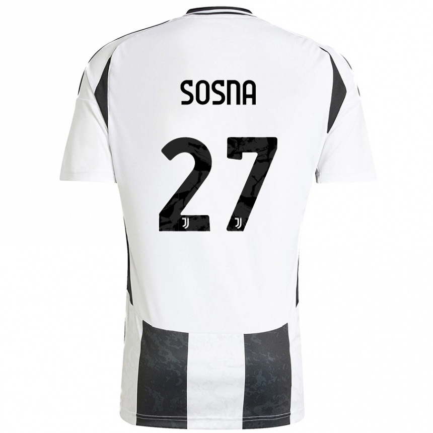 Enfant Football Maillot Adam Sosna #27 Blanc Noir Tenues Domicile 2024/25