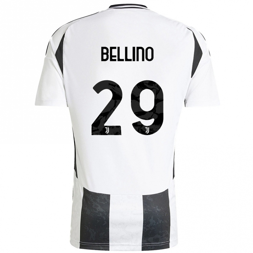 Enfant Football Maillot Filippo Bellino #29 Blanc Noir Tenues Domicile 2024/25