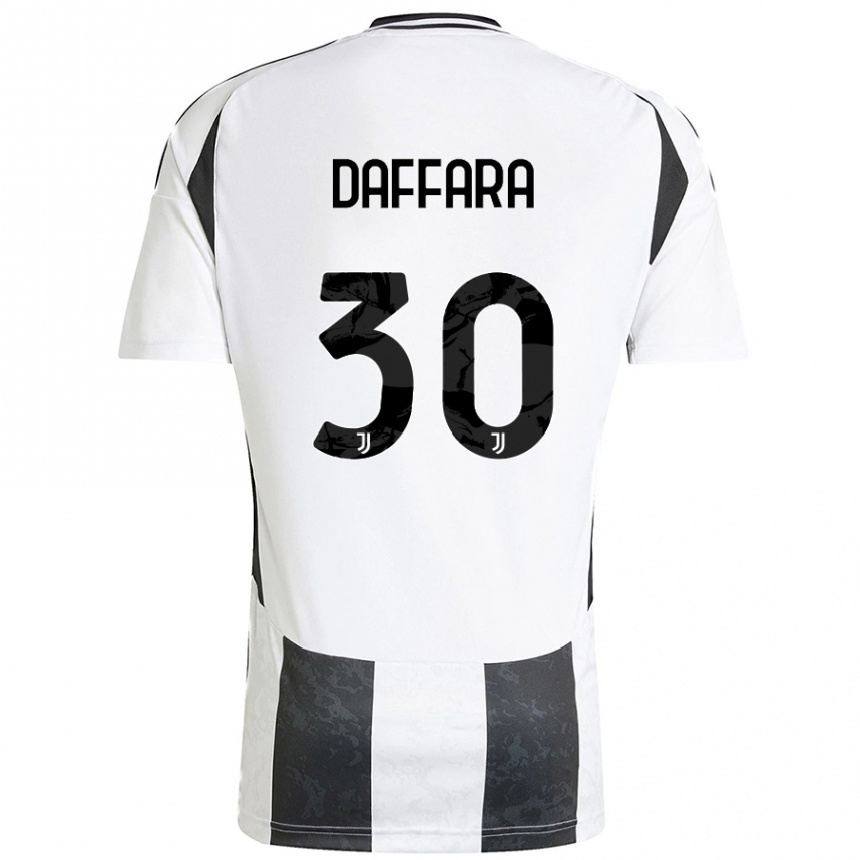 Enfant Football Maillot Giovanni Daffara #30 Blanc Noir Tenues Domicile 2024/25