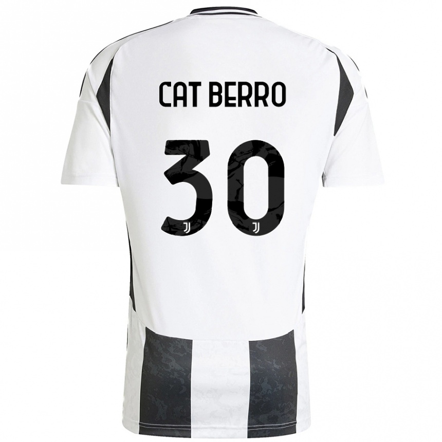 Enfant Football Maillot Simone Cat Berro #30 Blanc Noir Tenues Domicile 2024/25