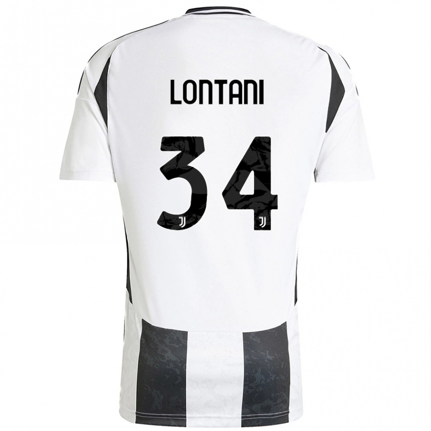 Enfant Football Maillot Matteo Lontani #34 Blanc Noir Tenues Domicile 2024/25