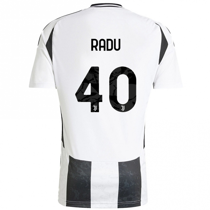 Enfant Football Maillot Riccardo Radu #40 Blanc Noir Tenues Domicile 2024/25