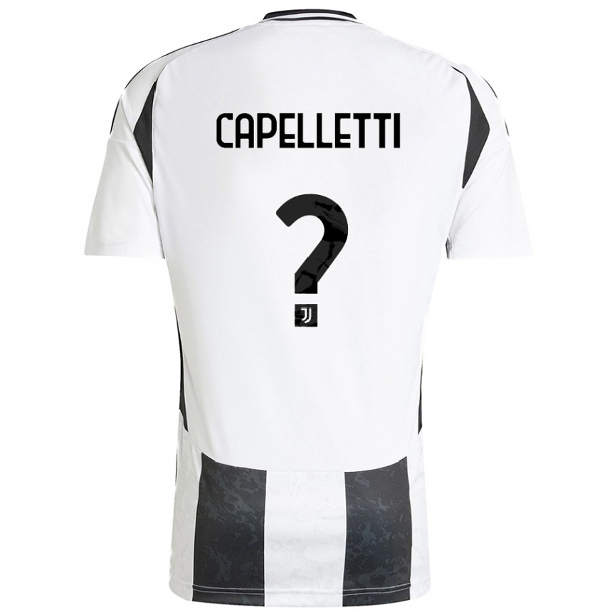 Enfant Football Maillot Alessia Capelletti #0 Blanc Noir Tenues Domicile 2024/25