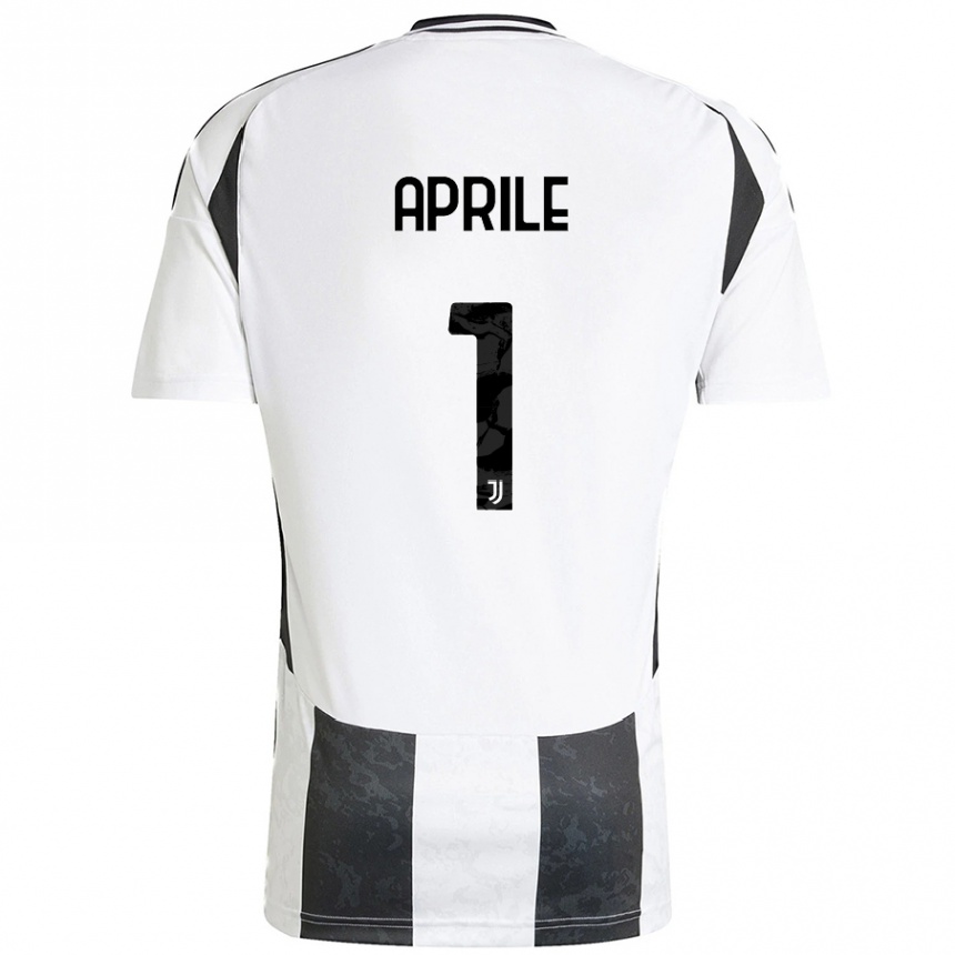 Enfant Football Maillot Roberta Aprile #1 Blanc Noir Tenues Domicile 2024/25