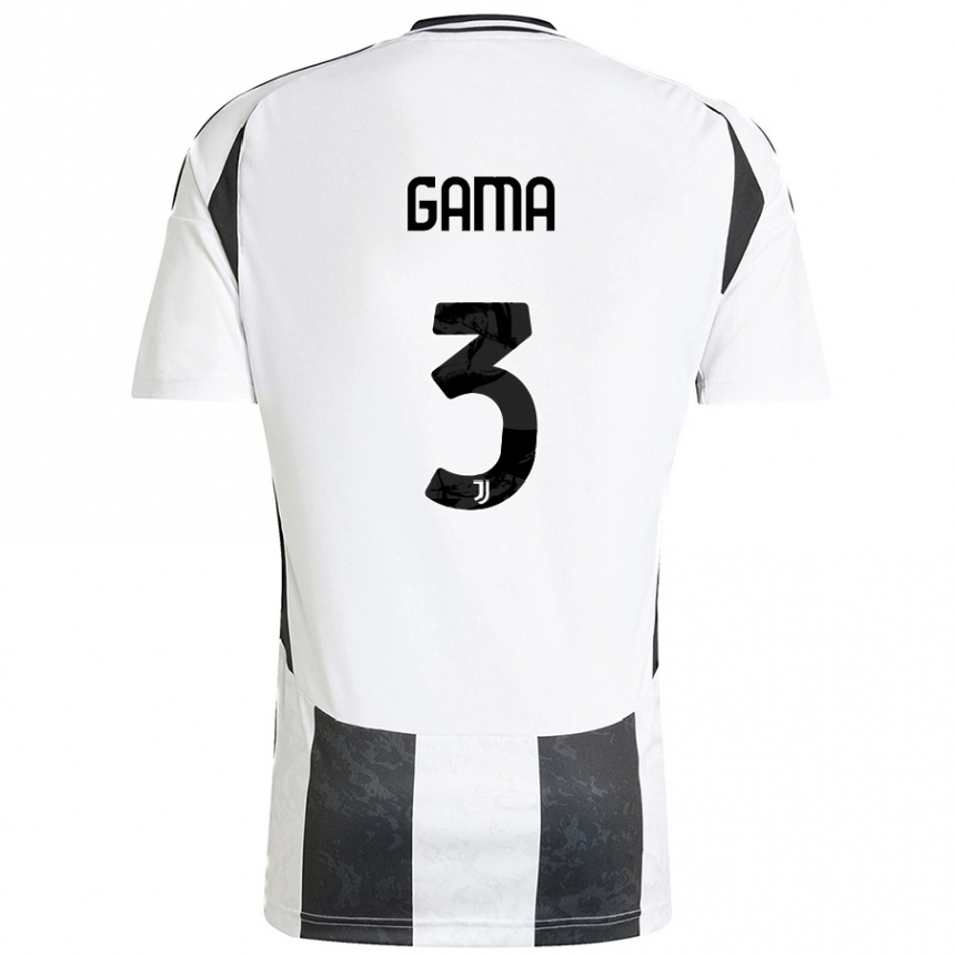 Enfant Football Maillot Sara Gama #3 Blanc Noir Tenues Domicile 2024/25