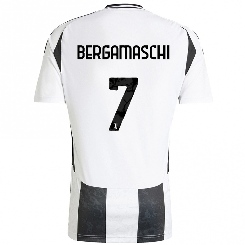 Enfant Football Maillot Valentina Bergamaschi #7 Blanc Noir Tenues Domicile 2024/25