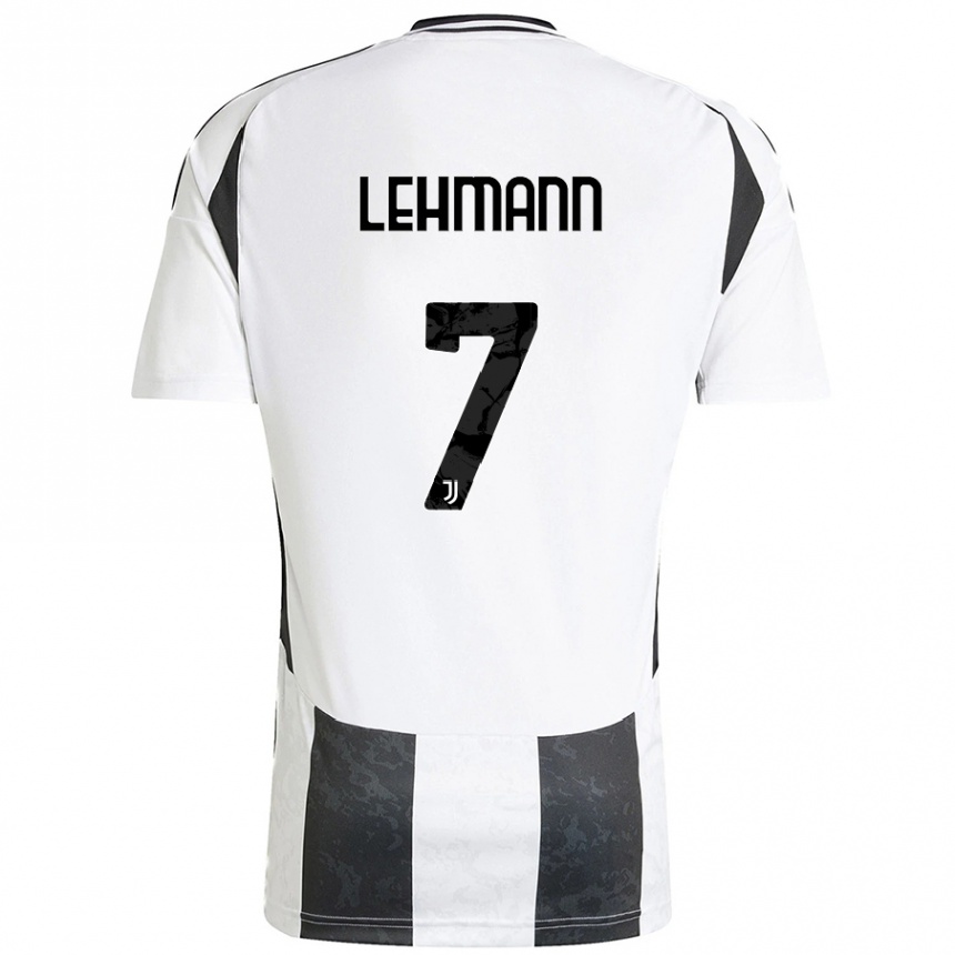 Enfant Football Maillot Alisha Lehmann #7 Blanc Noir Tenues Domicile 2024/25