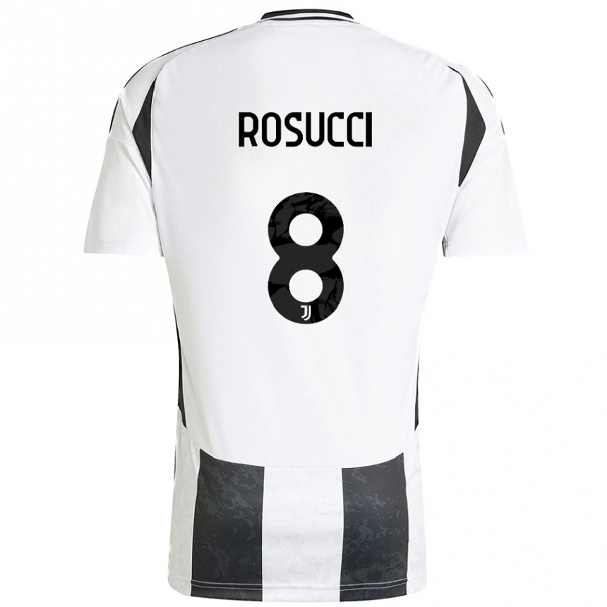 Enfant Football Maillot Martina Rosucci #8 Blanc Noir Tenues Domicile 2024/25