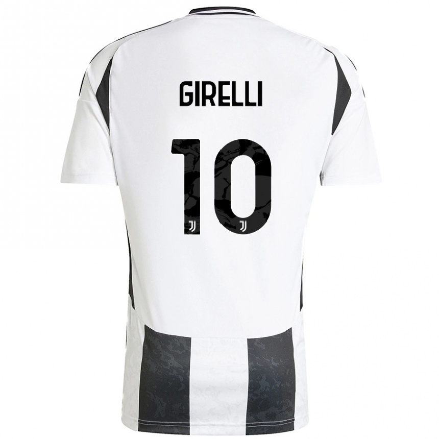 Enfant Football Maillot Cristiana Girelli #10 Blanc Noir Tenues Domicile 2024/25