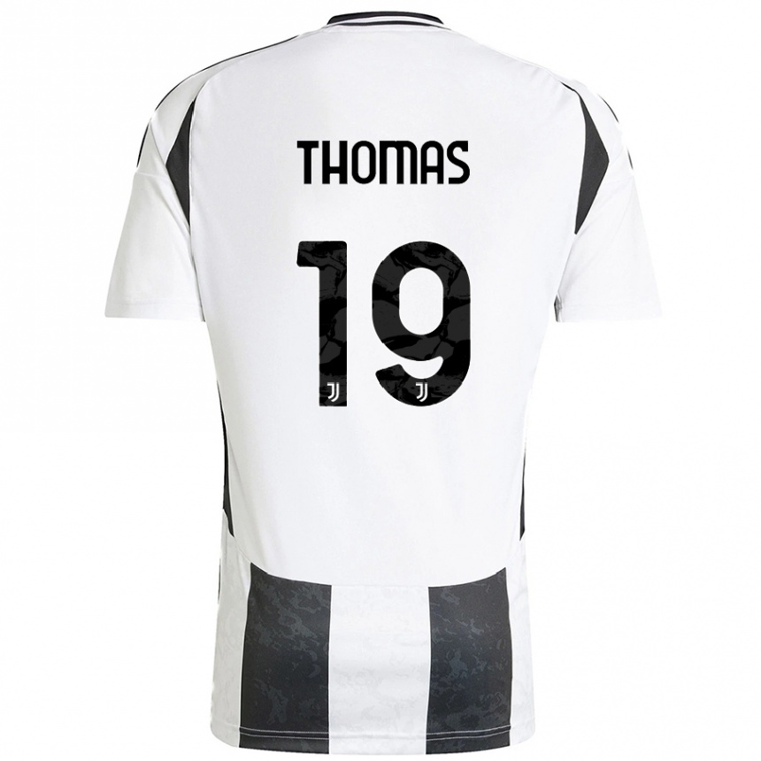 Enfant Football Maillot Lindsey Thomas #19 Blanc Noir Tenues Domicile 2024/25