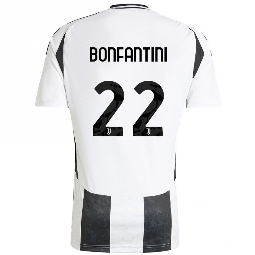 Enfant Football Maillot Agnese Bonfantini #22 Blanc Noir Tenues Domicile 2024/25