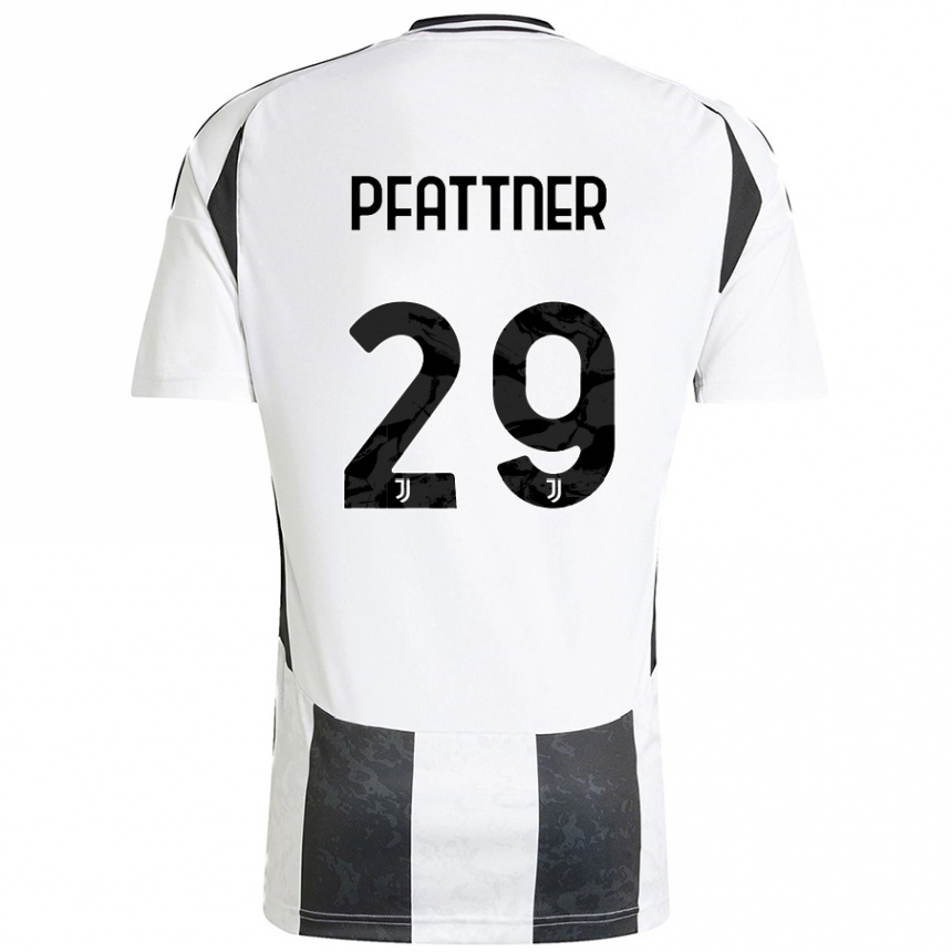 Enfant Football Maillot Elisa Pfattner #29 Blanc Noir Tenues Domicile 2024/25