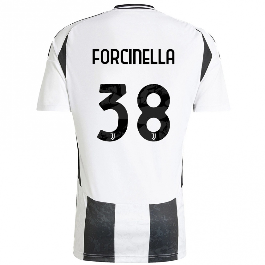 Enfant Football Maillot Camilla Forcinella #38 Blanc Noir Tenues Domicile 2024/25