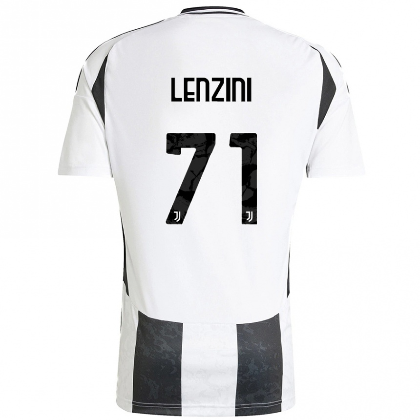 Enfant Football Maillot Martina Lenzini #71 Blanc Noir Tenues Domicile 2024/25