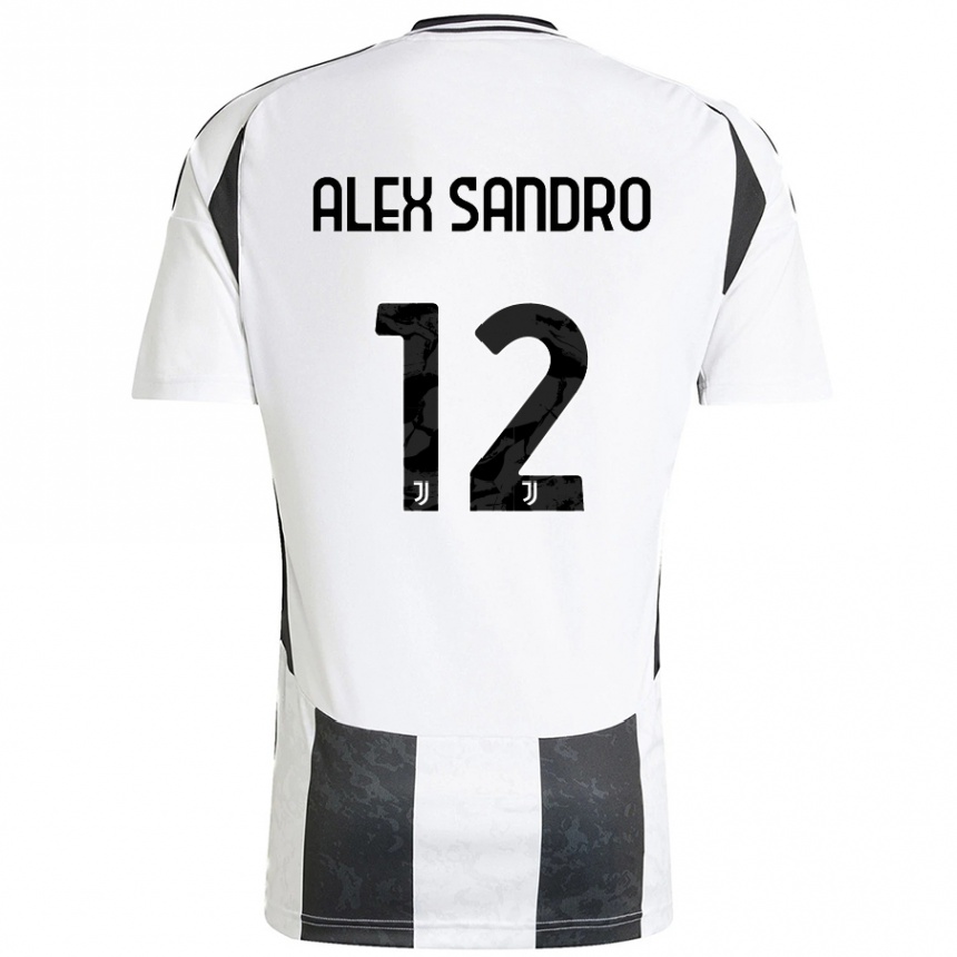 Enfant Football Maillot Alex Sandro #12 Blanc Noir Tenues Domicile 2024/25