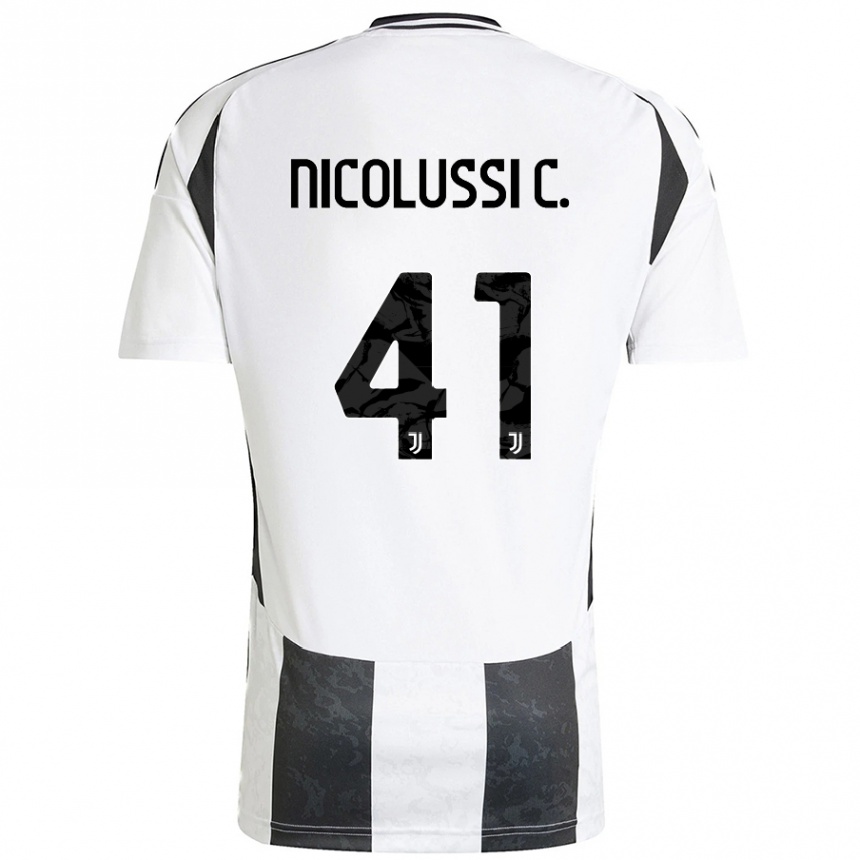 Enfant Football Maillot Hans Nicolussi Caviglia #41 Blanc Noir Tenues Domicile 2024/25