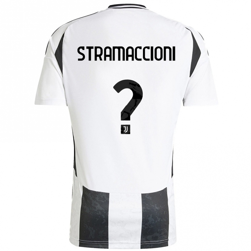 Enfant Football Maillot Diego Stramaccioni #0 Blanc Noir Tenues Domicile 2024/25