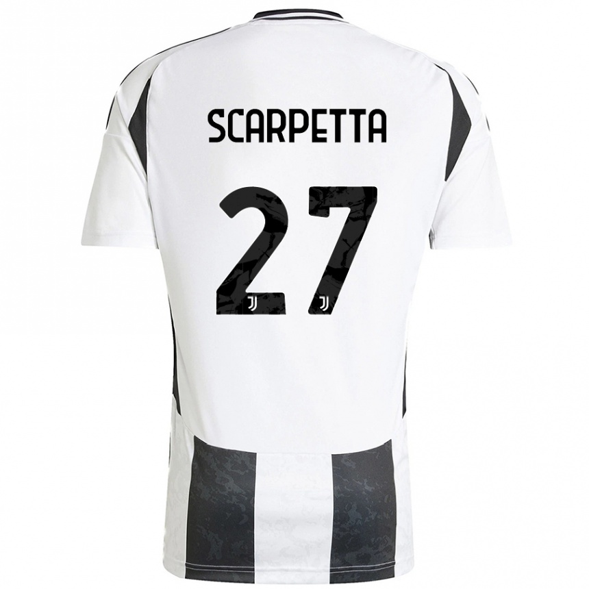 Enfant Football Maillot Jacopo Scarpetta #27 Blanc Noir Tenues Domicile 2024/25