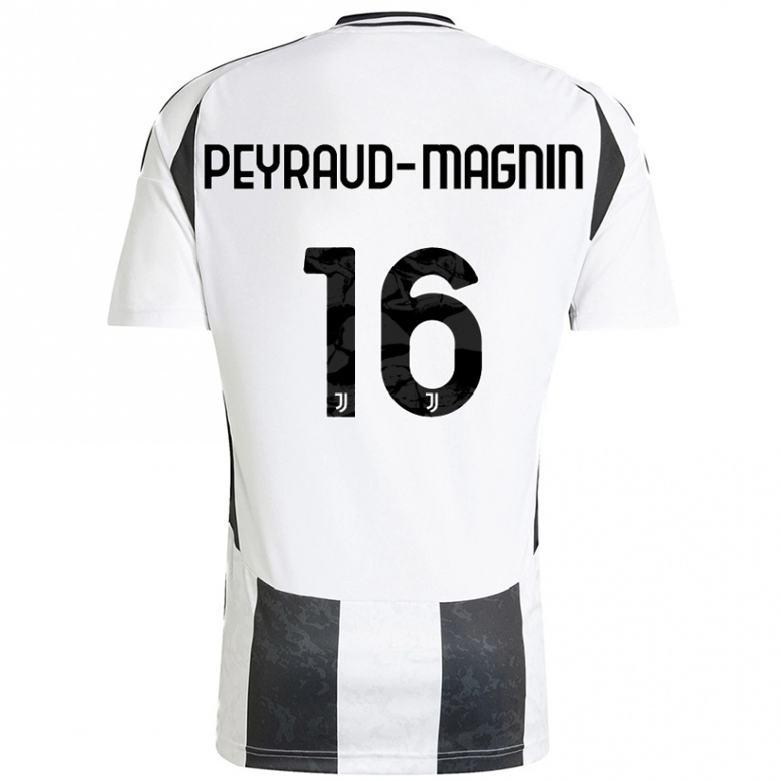 Enfant Football Maillot Pauline Peyraud-Magnin #16 Blanc Noir Tenues Domicile 2024/25