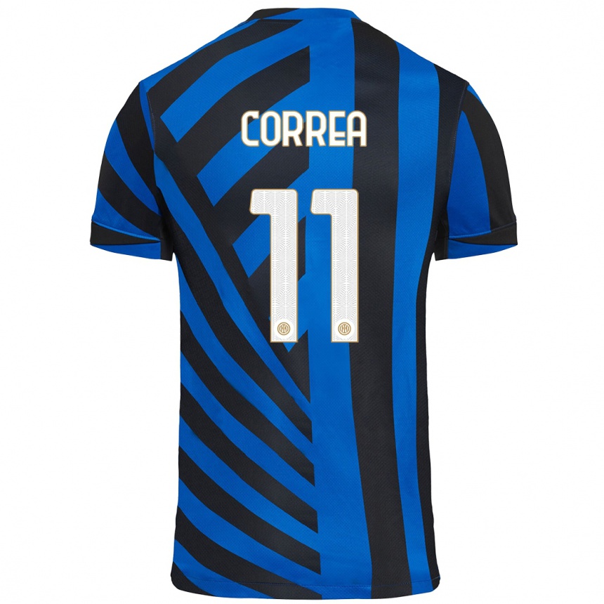 Enfant Football Maillot Joaquin Correa #11 Bleu Noir Tenues Domicile 2024/25