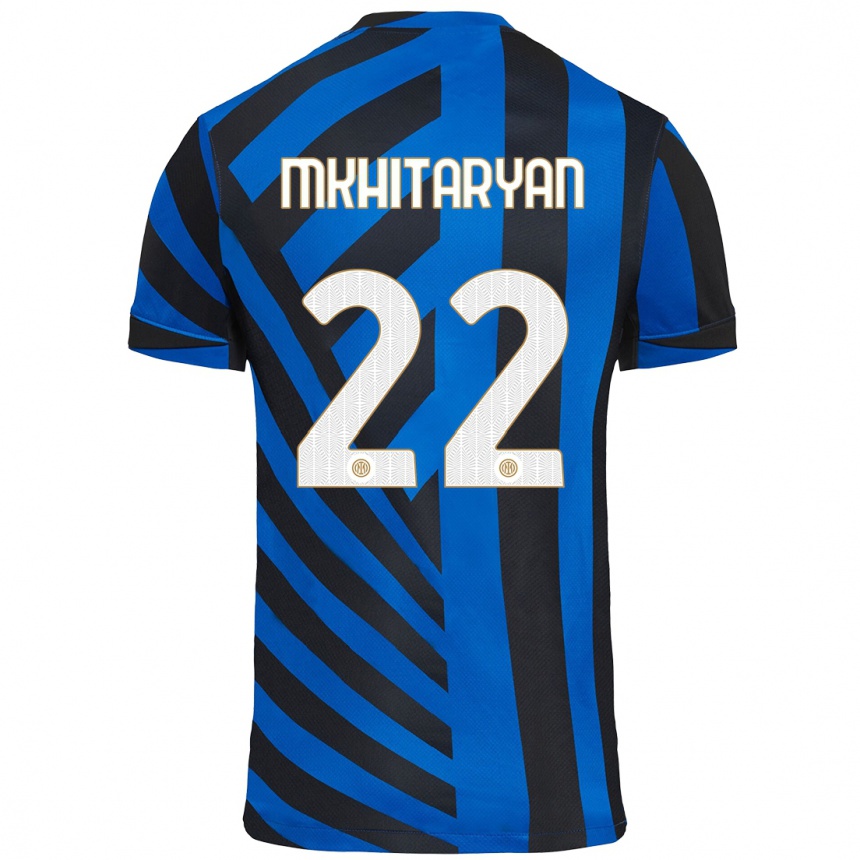 Enfant Football Maillot Henrikh Mkhitaryan #22 Bleu Noir Tenues Domicile 2024/25