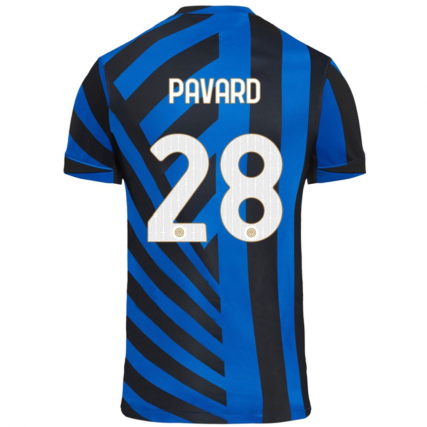 Enfant Football Maillot Benjamin Pavard #28 Bleu Noir Tenues Domicile 2024/25