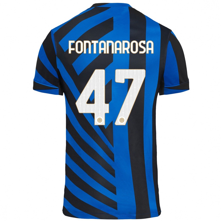 Enfant Football Maillot Alessandro Fontanarosa #47 Bleu Noir Tenues Domicile 2024/25