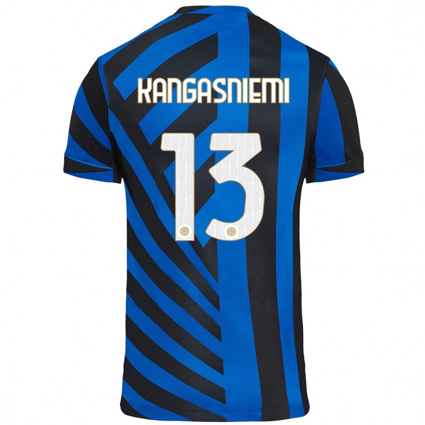 Enfant Football Maillot Ilari Kangasniemi #13 Bleu Noir Tenues Domicile 2024/25