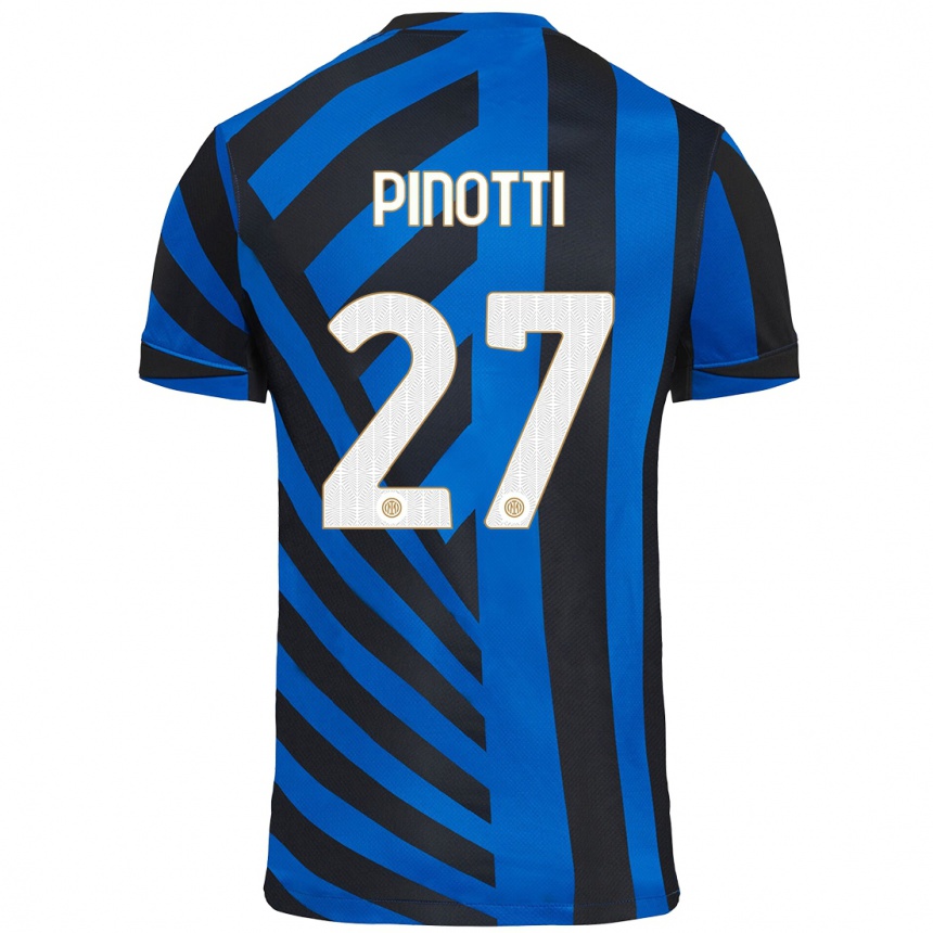 Enfant Football Maillot Manuel Pinotti #27 Bleu Noir Tenues Domicile 2024/25