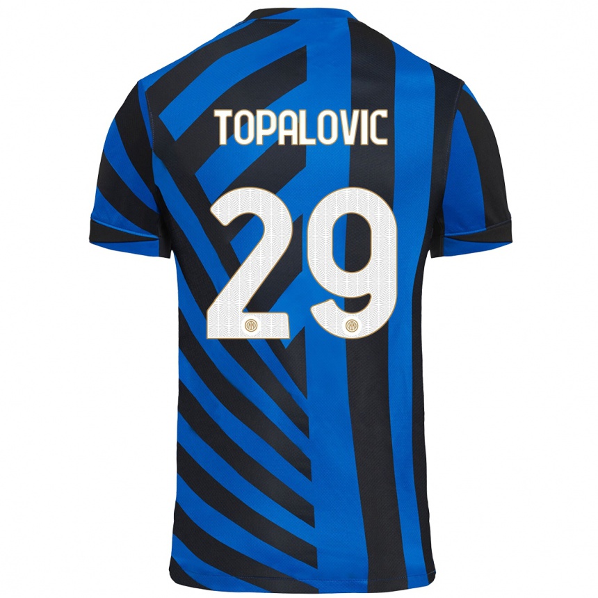 Enfant Football Maillot Luka Topalovic #29 Bleu Noir Tenues Domicile 2024/25