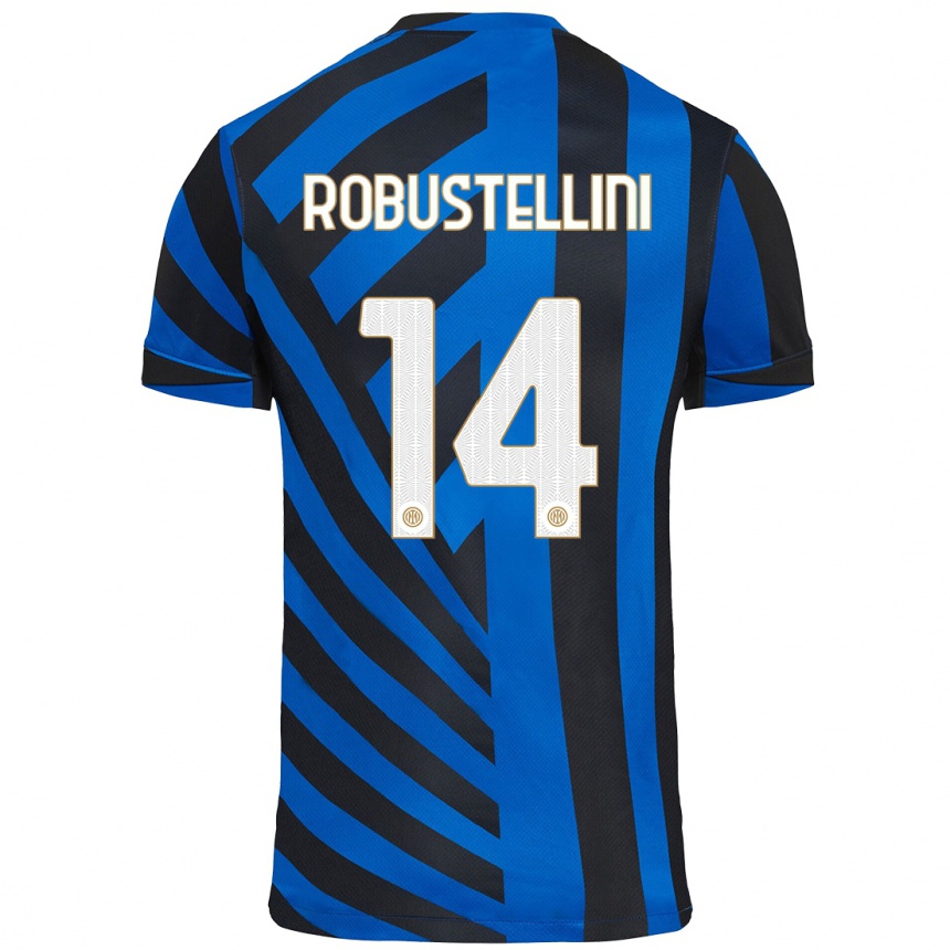 Enfant Football Maillot Chiara Robustellini #14 Bleu Noir Tenues Domicile 2024/25