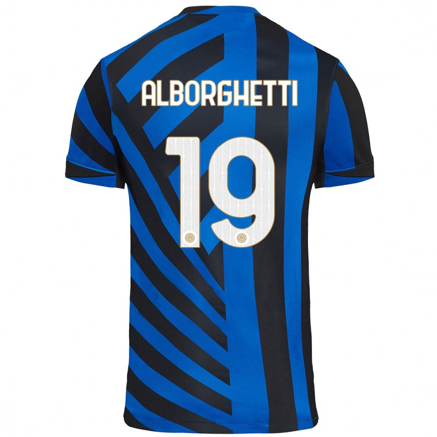 Enfant Football Maillot Lisa Alborghetti #19 Bleu Noir Tenues Domicile 2024/25