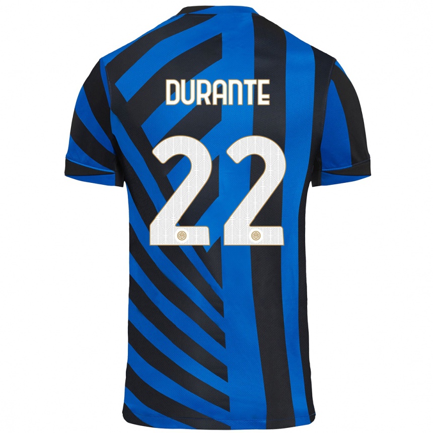 Enfant Football Maillot Francesca Durante #22 Bleu Noir Tenues Domicile 2024/25