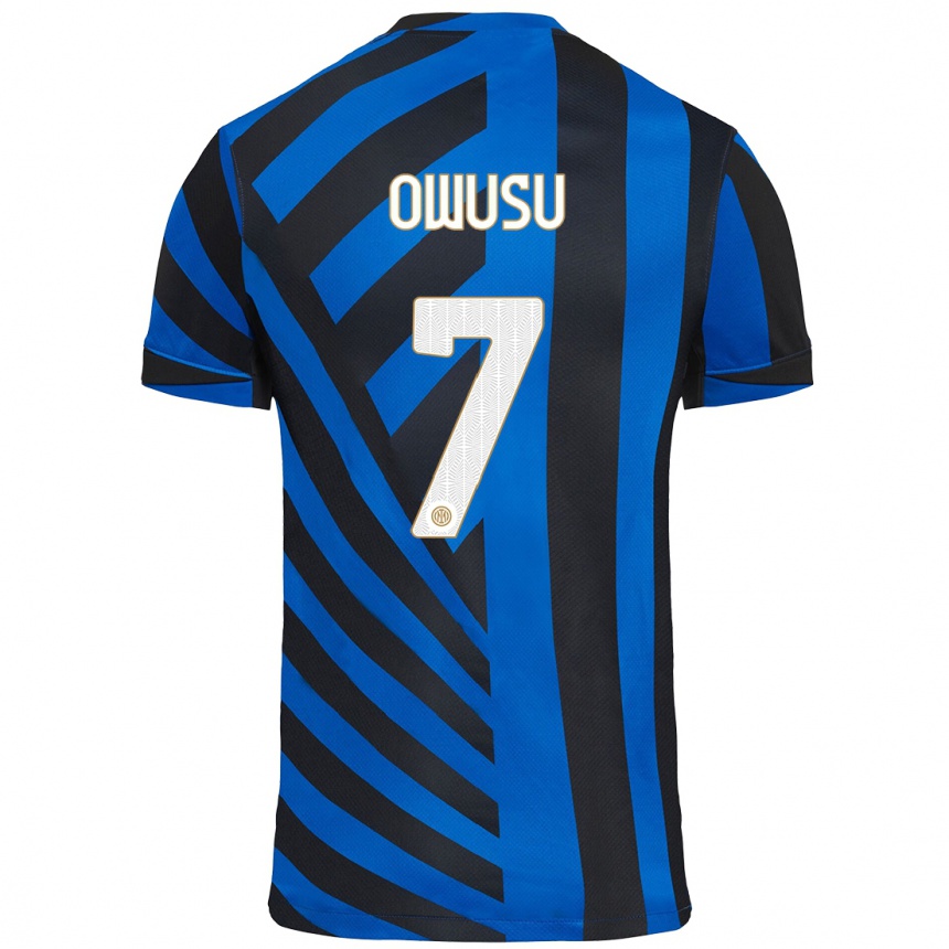 Enfant Football Maillot Enoch Owusu #7 Bleu Noir Tenues Domicile 2024/25