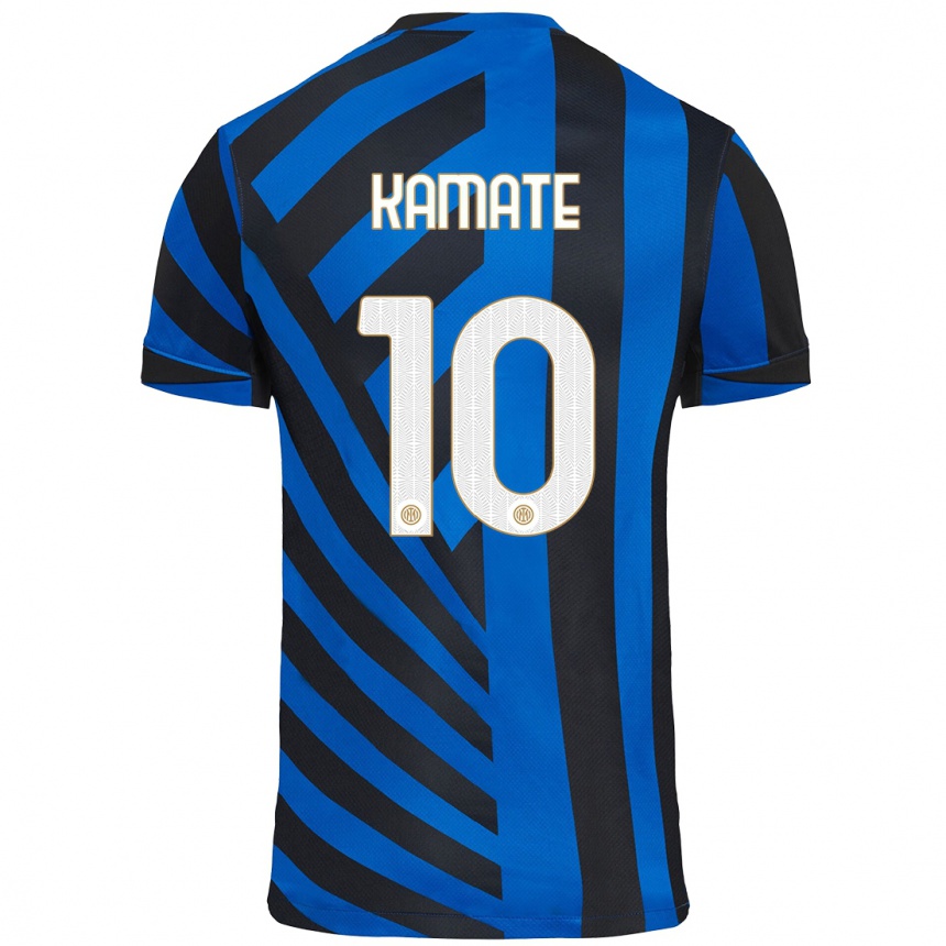 Enfant Football Maillot Issiaka Kamate #10 Bleu Noir Tenues Domicile 2024/25