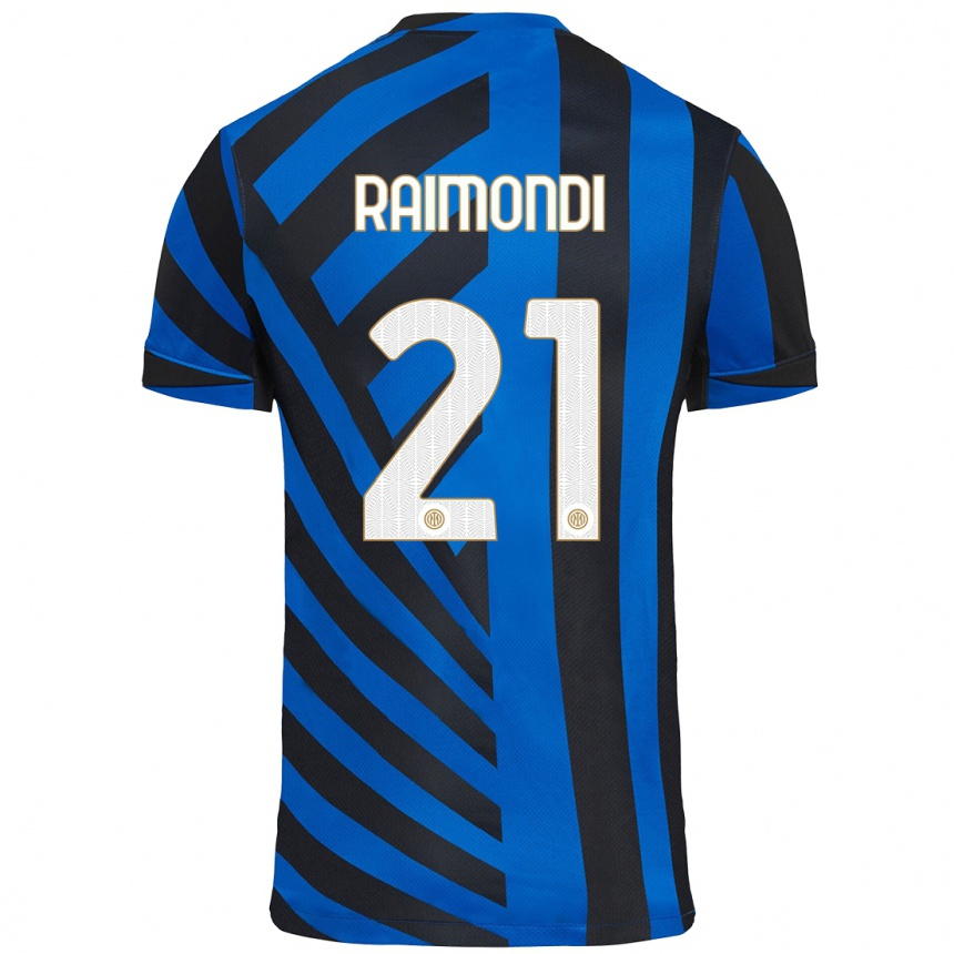 Enfant Football Maillot Paolo Raimondi #21 Bleu Noir Tenues Domicile 2024/25