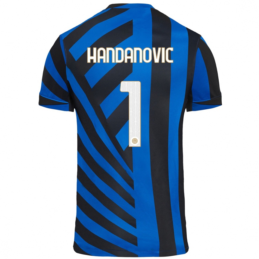 Enfant Football Maillot Samir Handanovic #1 Bleu Noir Tenues Domicile 2024/25