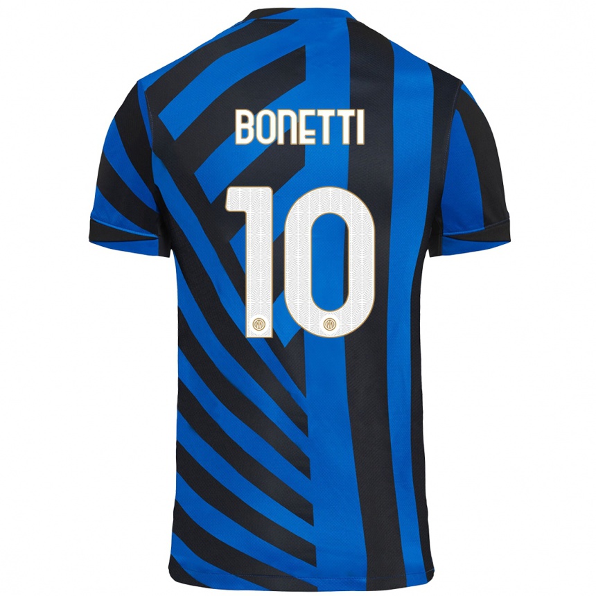 Enfant Football Maillot Tatiana Bonetti #10 Bleu Noir Tenues Domicile 2024/25