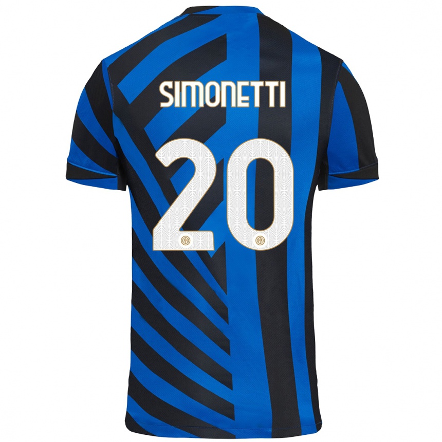 Enfant Football Maillot Flaminia Simonetti #20 Bleu Noir Tenues Domicile 2024/25