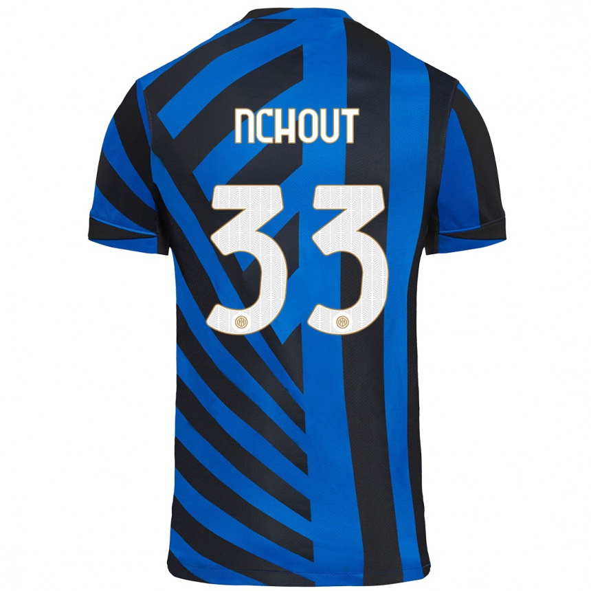 Enfant Football Maillot Ajara Nchout #33 Bleu Noir Tenues Domicile 2024/25