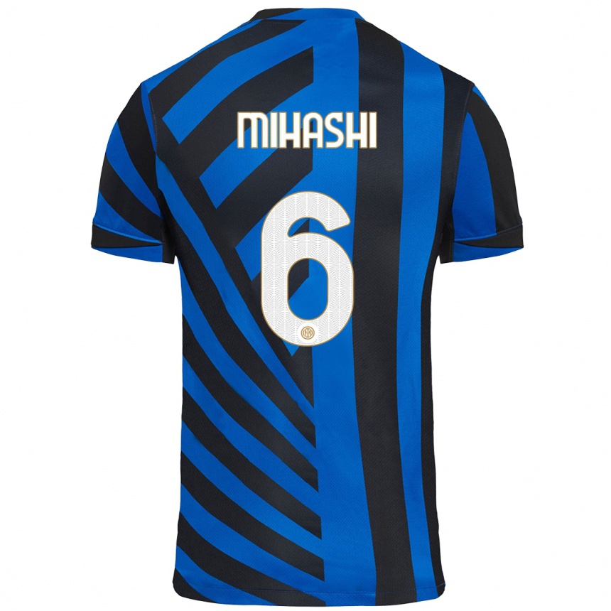 Enfant Football Maillot Mana Mihashi #6 Bleu Noir Tenues Domicile 2024/25