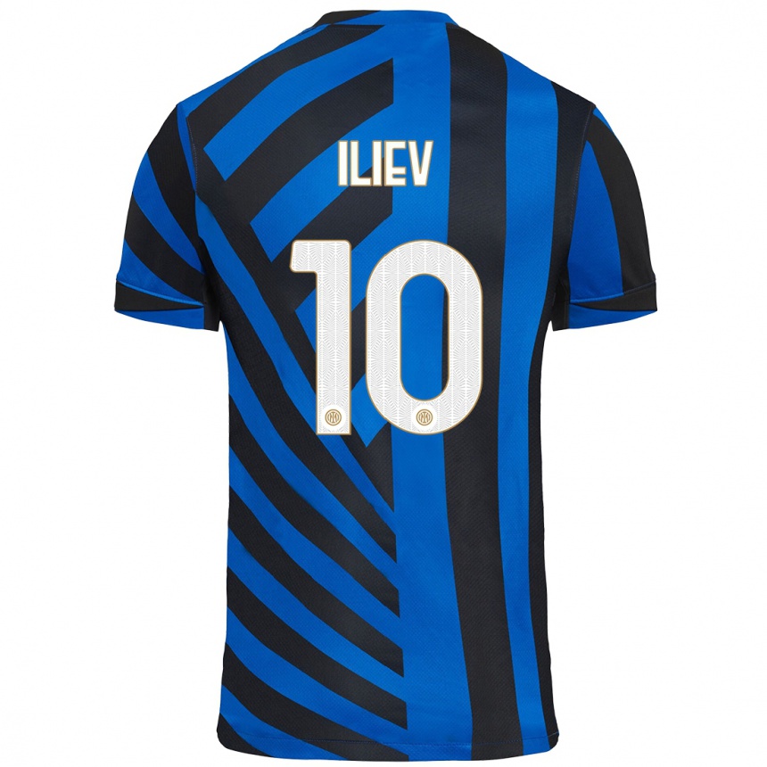 Enfant Football Maillot Nikola Iliev #10 Bleu Noir Tenues Domicile 2024/25