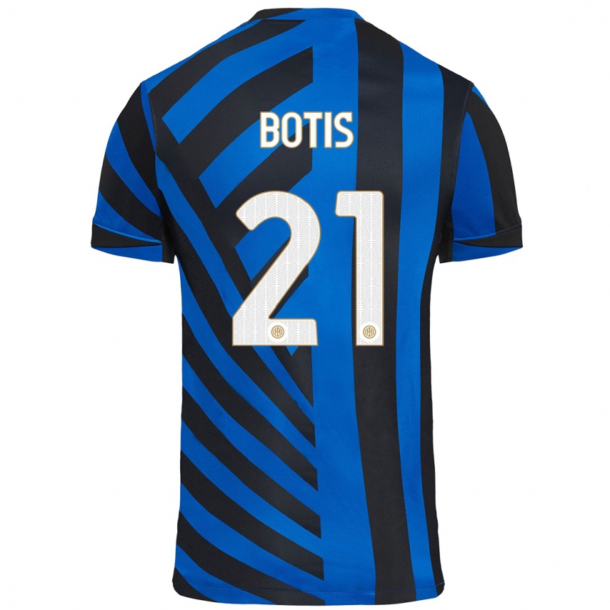 Enfant Football Maillot Nikolaos Botis #21 Bleu Noir Tenues Domicile 2024/25