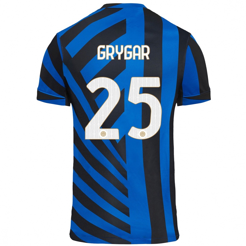 Enfant Football Maillot Samuel Grygar #25 Bleu Noir Tenues Domicile 2024/25